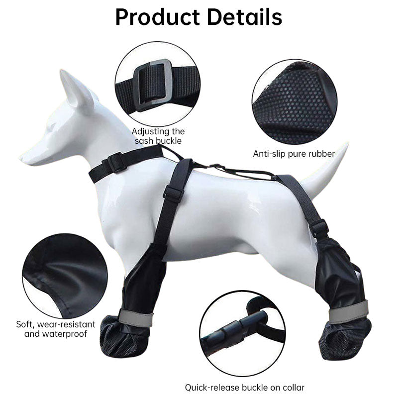 Anti-Fall Suspender Dog Boots: Waterproof & Anti-Slip Paw Protectors for Secure Fit on Outdoor Adventures