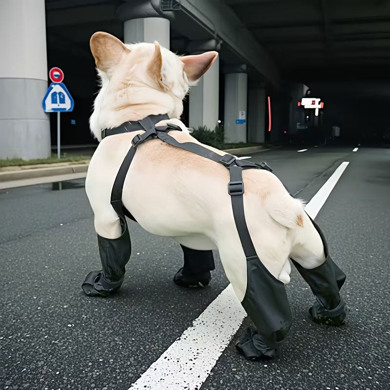 Anti-Fall Suspender Dog Boots: Waterproof & Anti-Slip Paw Protectors for Secure Fit on Outdoor Adventures
