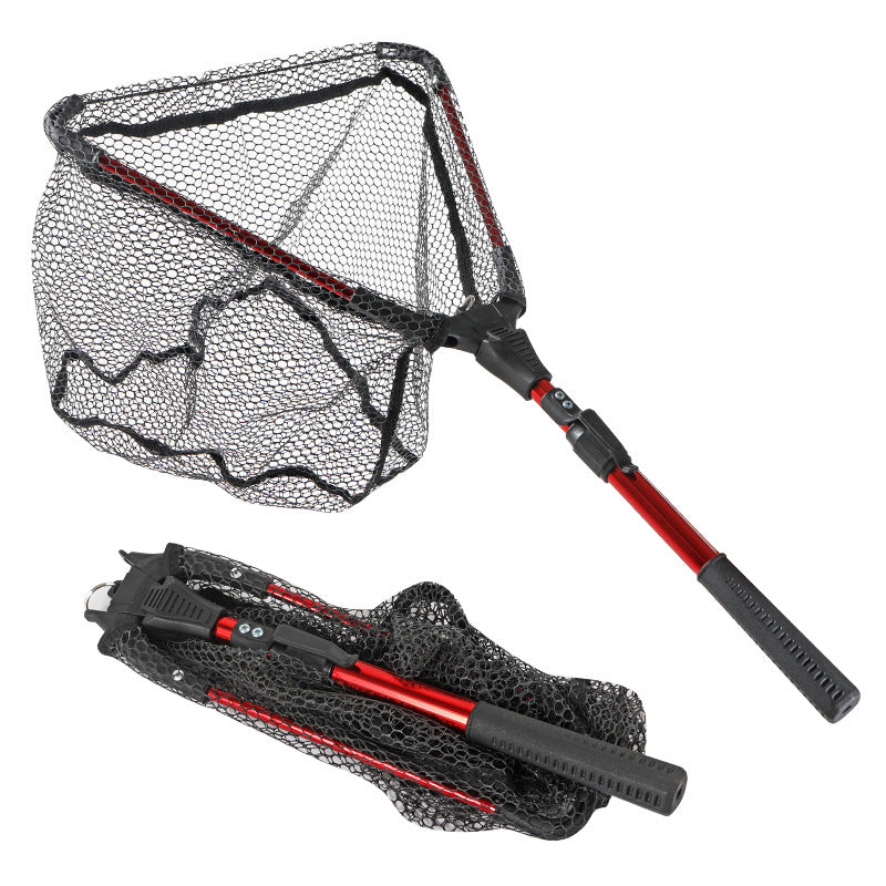 1PC Aluminum Alloy Retractable Triangular Fishing Net – Telescopic Folding Landing Net with Extendable Pole, Portable Collapsibl