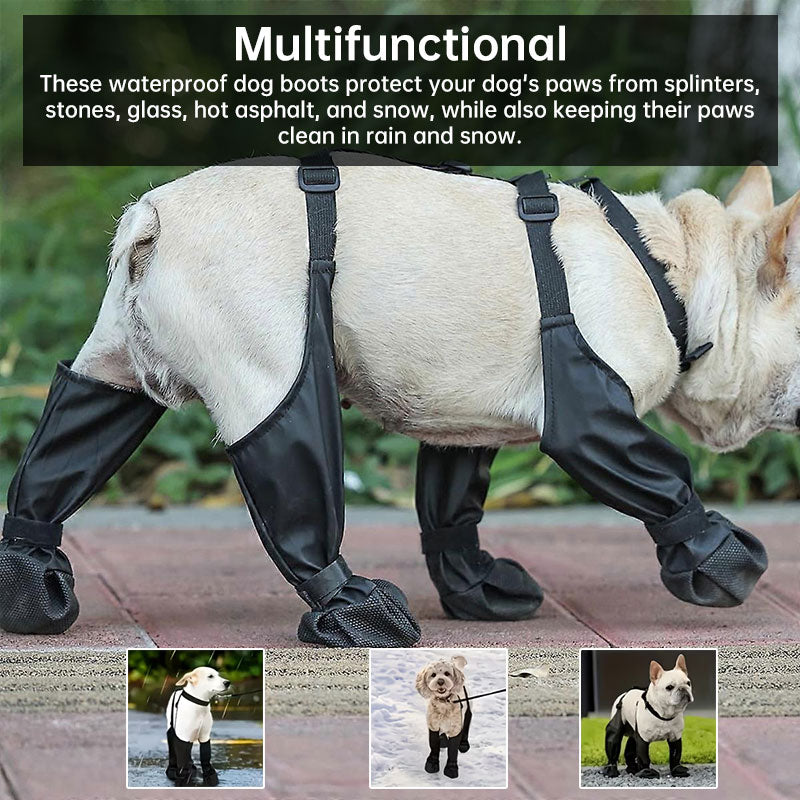 Anti-Fall Suspender Dog Boots: Waterproof & Anti-Slip Paw Protectors for Secure Fit on Outdoor Adventures