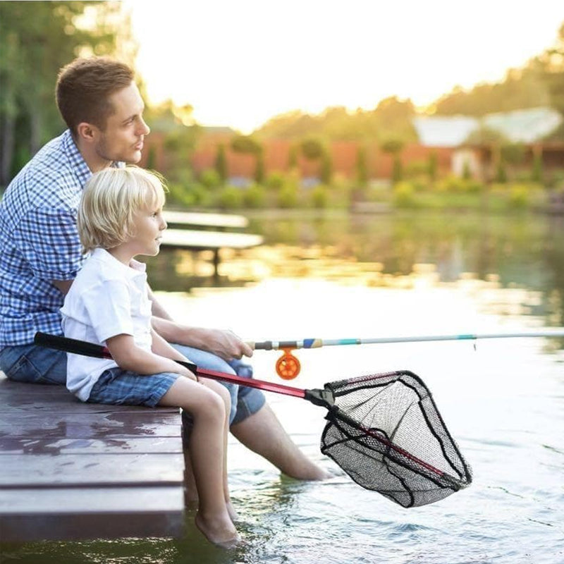 1PC Aluminum Alloy Retractable Triangular Fishing Net – Telescopic Folding Landing Net with Extendable Pole, Portable Collapsibl