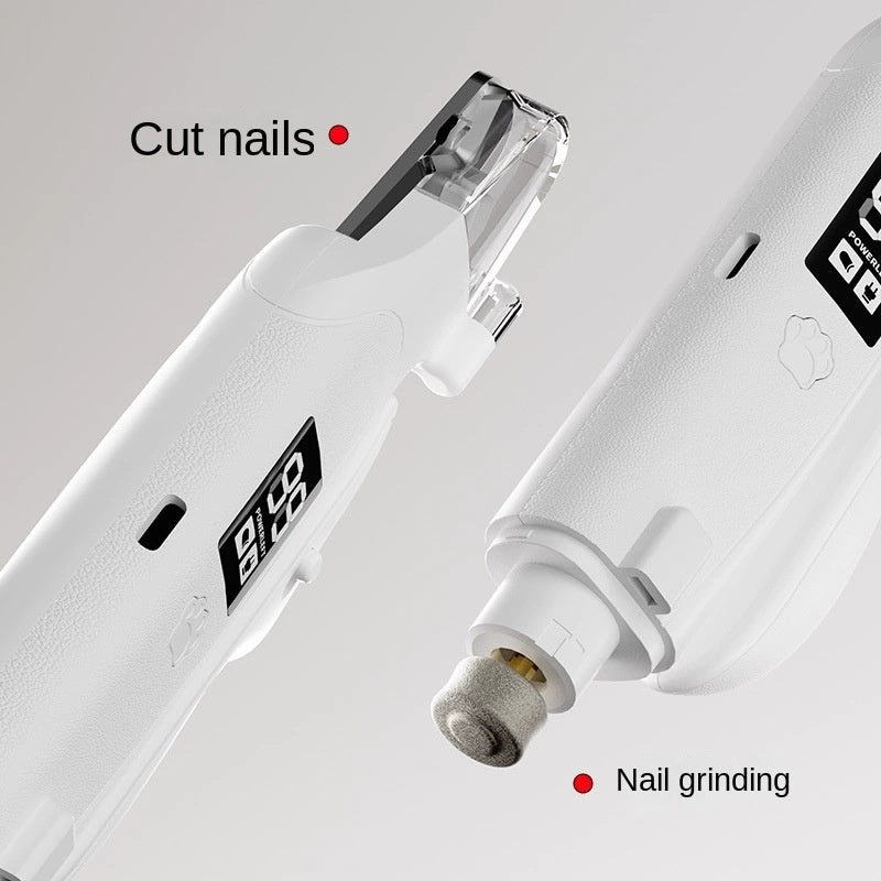 Dual-Function Pet Nail Clipper, Cat Nail Clippers, Dog Electric Nail Grinder, Multi-Functional Animal Nail Trimmer Tool